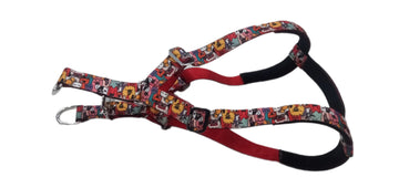 Kennel Animals Padded Nylon Printed M.S. Click Lock Adjustable Harness(1")